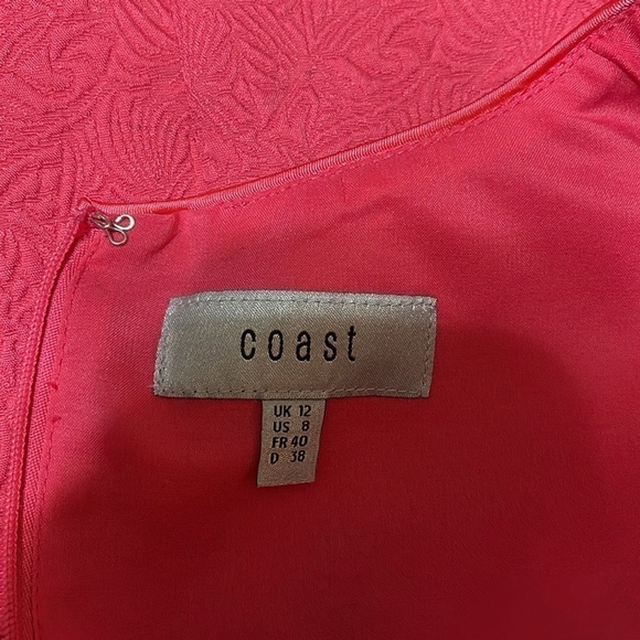 Pink Fit & Flare Sleeveless Dress Women's Size 8 Lined Textured - Picture 8 of 9